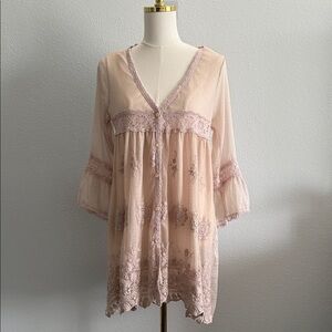 JSK London Vintage-Inspired Sheer Babydoll Dress